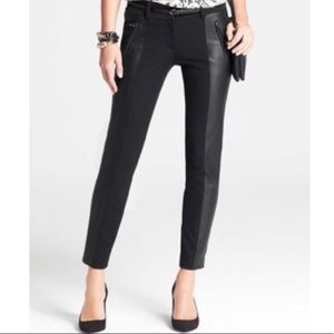 Ann Taylor Metro Skinny Pants w/ Faux Leather